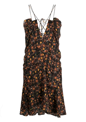 ISABEL MARANT floral-print ruched dress - Black