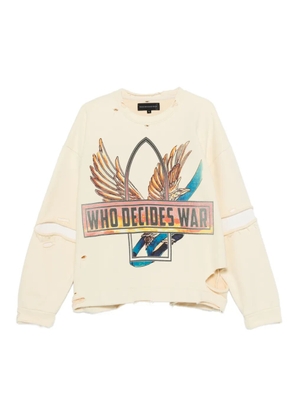 Who Decides War Ribbon Tour distressed sweatshirt - Yellow