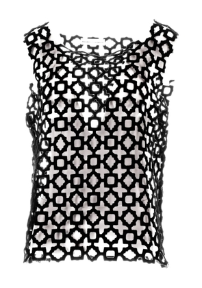 Niccolò Pasqualetti Carta geometric-lace tank top - Black