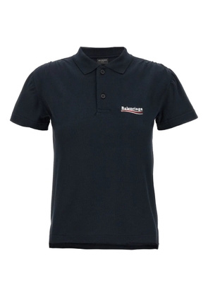 Balenciaga logo-embroidered polo top - Blue