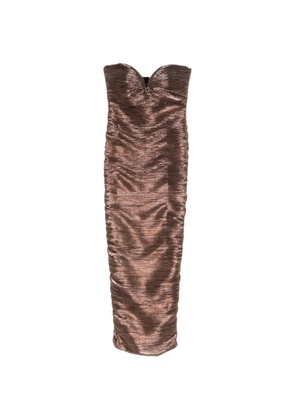 Retrofete Calypsa ruched midi dress - Brown