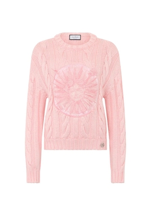 Philipp Plein round-neck sun-embroidered sweater - Pink