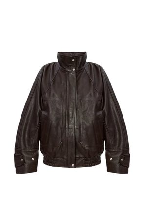 IRO stand-collar leather jacket - Brown