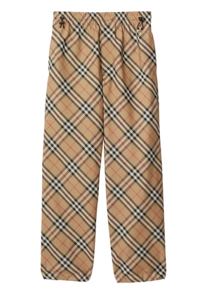 Burberry checked straight-leg trousers - Brown