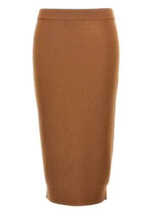 Saint Laurent Mila pencil midi skirt - Brown