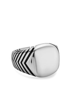 David Yurman sterling silver chevron signet ring