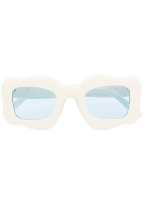 Bonsai oversized curved-frame sunglasses - White