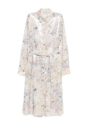Golden Goose sequin floral shirt midi day dress - Neutrals
