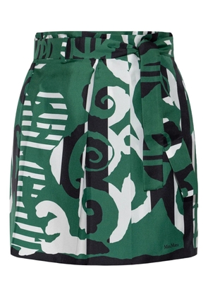 Max Mara graphic-print high-waisted skirt - Green