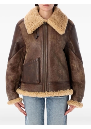 Ralph Lauren Collection trim-shearling leather jacket - Brown