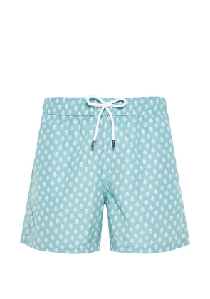 Fedeli print drawstring swim shorts - Blue