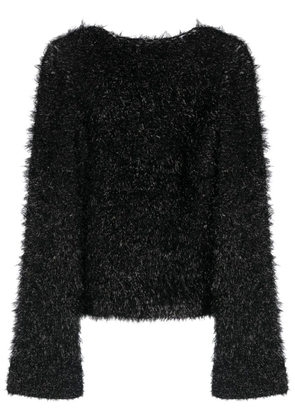 Victoria Beckham faux-fur open-back jumper - Black