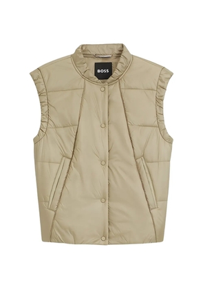 BOSS Pia zip-up sleeveless gilet - Neutrals