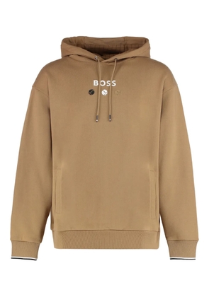 BOSS kangaroo pocket cotton sweatshirt - Brown