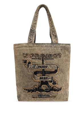 Y/Project Paris' Best distressed denim tote bag - Neutrals