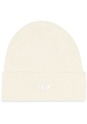 Diesel K-Coder Fully-B ribbed beanie - White