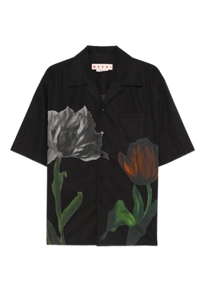 Marni floral-print short-sleeve shirt - Black