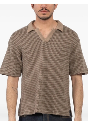 Officine Generale pique knit T-shirt - Brown