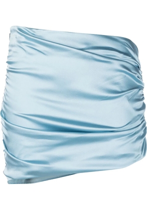 Alessandra Rich asymmetric satin mini skirt - Blue