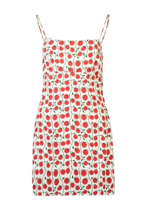 STAUD Remington tomato-print slip dress - Neutrals