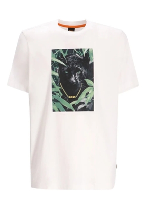 BOSS panther-print cotton T-shirt - White