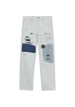 Junya Watanabe MAN patchwork-detail jeans - Blue