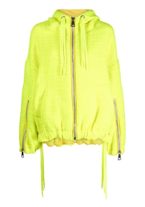 Khrisjoy tweed drawstring hood jacket - Yellow
