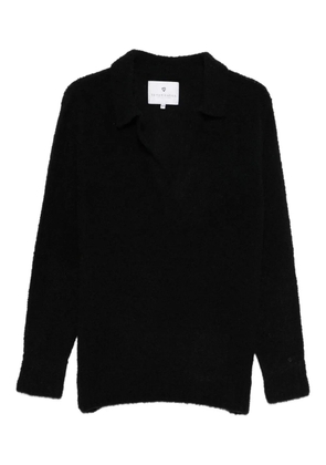 SEVEN GAUGE polo-collar long-sleeve sweater - Black