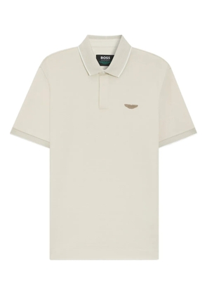 BOSS logo-patch polo shirt - Neutrals
