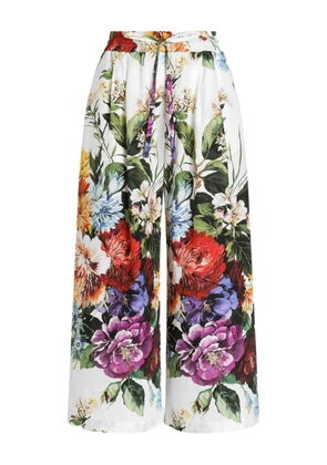 Dolce & Gabbana floral-print trousers - White
