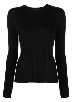 Lanvin long-sleeve ribbed-knit top - Black