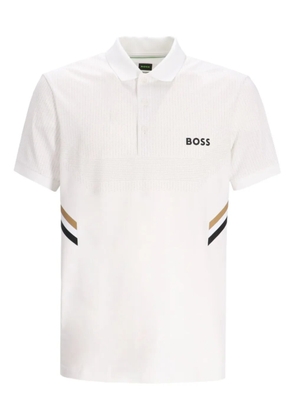 BOSS stripe-detail polo shirt - White