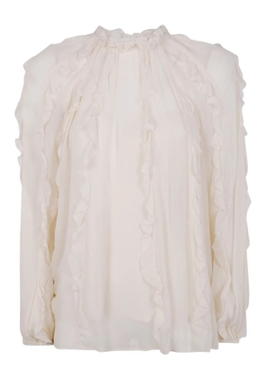 ZIMMERMANN ruffled high-neck blouse - Neutrals