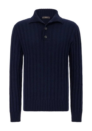Boggi Milano knitted polo-neck pullover - Blue