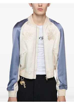 Acne Studios logo-embroidered bomber jacket - Neutrals