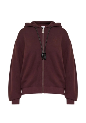 LOEWE zip hooded sweater - Red