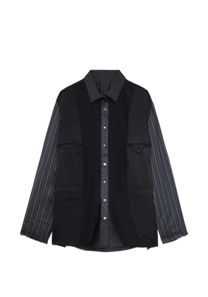 Maison Margiela striped panelled shirt jacket - Black