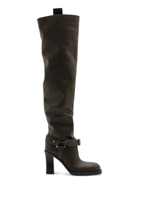 Burberry 85mm over-the-knee leather boots - Brown