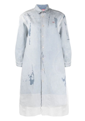 Diesel distressed denim shirt dress - Blue