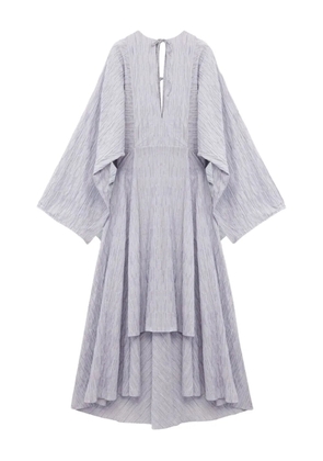 LOEWE pleated tie-neck midi dress - Blue