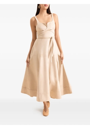 Alexis Kendra tie-waist midi dress - Neutrals