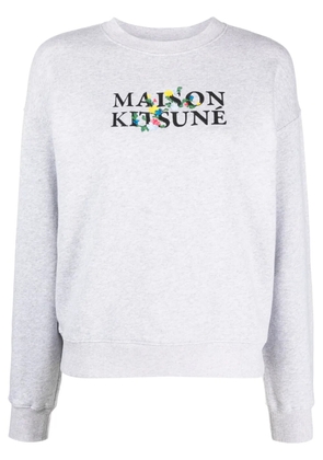 Maison Kitsuné logo-print cotton sweatshirt - Grey