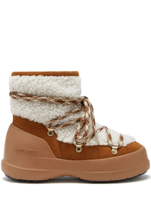 Moon Boot Luna shearling lace-up boots - Brown