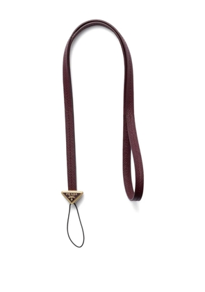Prada triangle-logo leather phone strap - Red