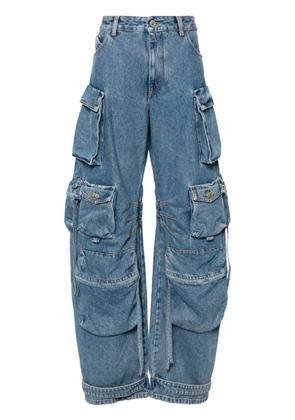 The Attico Fern wide-leg cargo jeans - Blue