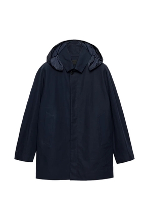 Prada hooded cotton coat - Blue