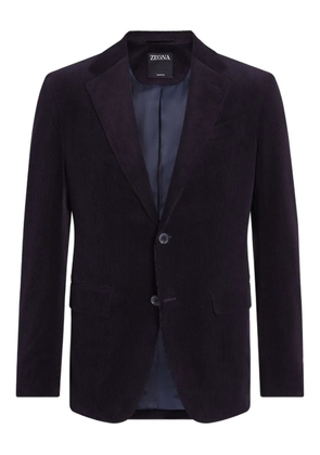 Zegna corduroy single-breasted blazer - Blue