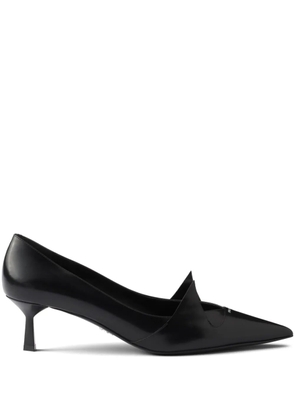 Prada 55mm two-tone brushed-leather pumps - Black