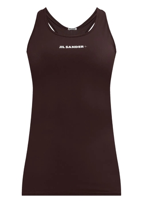 Jil Sander logo-embroidered tank top - Brown