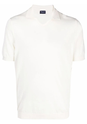 Drumohr pointed-collar cotton T-shirt - Neutrals